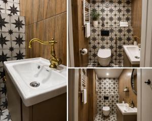 a bathroom with a sink and a toilet at Cherry Guesthouse in Tsalka