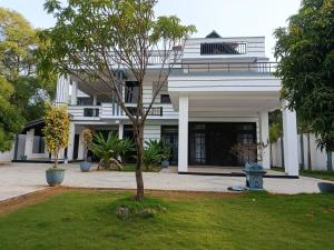 a white building with a tree in a yard at ANABEE HOLIDAY Inn in Jaffna