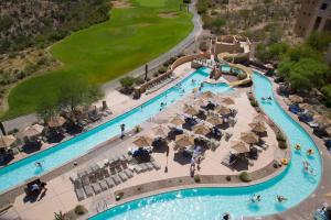an aerial view of a pool at a resort at JW Marriott Tucson Starr Pass Resort in Tucson