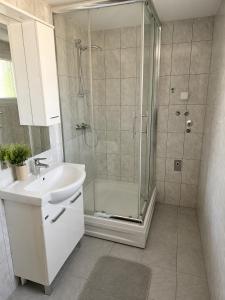 a bathroom with a shower and a sink and a shower at Nature Bliss Villa in Sarajevo +9 photos