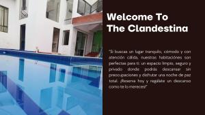 a advert for a villa with a swimming pool at La Clandestina in Chachagüí