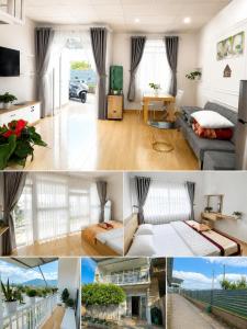 a collage of pictures of a living room at Lakshmi 2BR House Da Lat in Ấp Phước Thánh