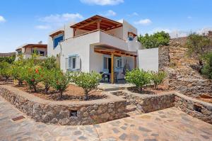 a house on a hill with some plants in front of it at Alkioni Sea View Apartment in Kato Zakros