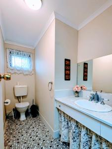 a bathroom with a sink and a toilet at Star House in Mitcham