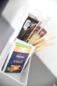 a package of matches and a box of lipstick at Pension La Casa in Radolfzell am Bodensee