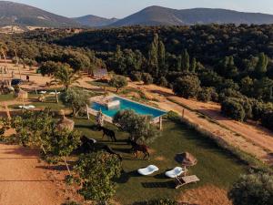 an aerial view of a villa with a swimming pool at Cork Valley - Mirror Houses in Hontanar