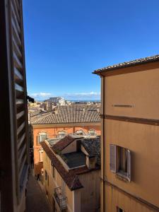 an overhead view of a city with buildings at Cozy Apartment in Chieti Centro in Chieti