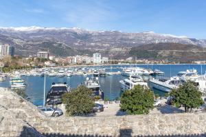 a harbor filled with lots of boats in the water at Apartments Old Town in Budva