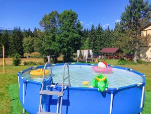 a small pool with a lifeguard at Leśny Domek in Bystrzyca Kłodzka