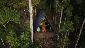 a tree house in the middle of the forest at Chalés Villa Alecrim COM HIDROMASSAGEM E AR CONDICIONADO in Campos do Jordão