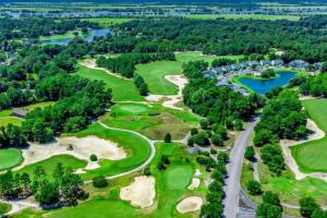 an aerial view of the golf courses at a resort at 2Br 2Ba Condo on Golf Course in Pawleys Island