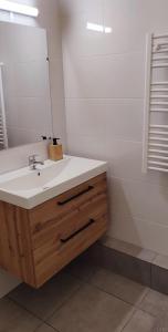 a bathroom with a sink and a mirror at Particulier & Pro - 4 chambres - 8 pers - Jaude avec parking privée in Clermont-Ferrand