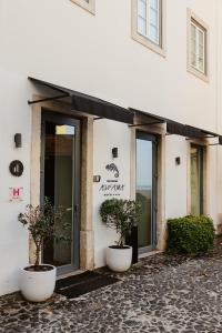 a building with two potted plants in front of it at Memmo Alfama - Design Hotels in Lisbon