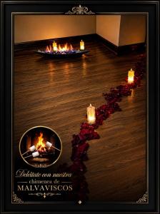 a group of candles on the floor in a room at hostal las vegas 3 in Quito
