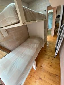 a bunk bed in a tiny house at forest house - Cabaña para 4 in Pichilemu