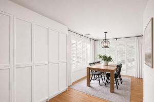 a dining room with a table and chairs at Vail Pines Stay in Vail