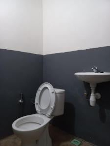 a bathroom with a toilet and a sink at Ruteng Glamping & Campsite in Ruteng