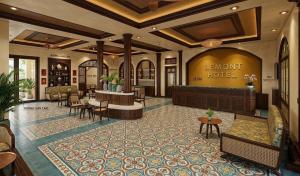 a lobby of a lemont hotel with a waiting area at Le Mont Yên Bái in Yên Bái +4 photos