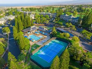 an aerial view of the resort with a tennis court at Paniolo Greens Resort in Waikoloa