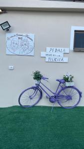 a purple bike parked on the side of a building at La casa di Carmela e Francesco b&b in Massa +22 photos