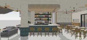 a rendering of a bar in a restaurant at Greenhouse Siargao in General Luna