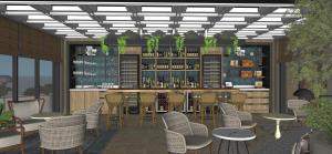a rendering of a restaurant with tables and chairs at Greenhouse Siargao in General Luna
