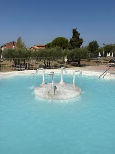 a water slide in the middle of a swimming pool at Tuscany Charme Apartments in Asciano +7 photos