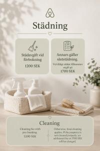 a flyer for a cleaning product with descriptions of products at Stuga Dundret, Lappland in Gällivare
