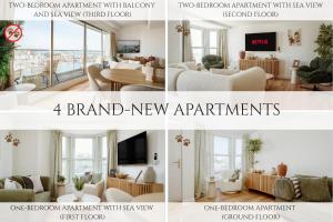 a collage of brand new apartments at Quayside Apartments, Brixham in Brixham