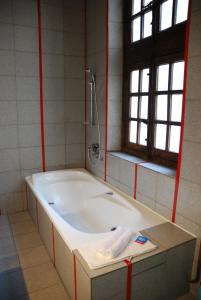 a bath tub in a bathroom with a shower at Lyon 1er Opéra Hôtel de Ville in Lyon