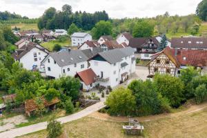 an aerial view of a village with houses at Haus Redi in Sasbach in der Ortenau