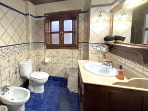 a bathroom with a toilet and a sink at Vivienda Vacacional La Cocada VV-144-AS in Arriondas +41 photos