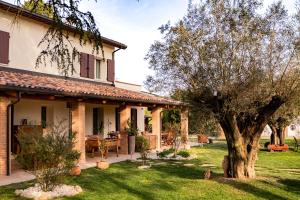 a house with a tree in the yard at Podere Luna Stella in Bellaria-Igea Marina