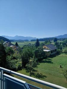 a view of a farm from the balcony of a house at Pension Lipusch in Sankt Veit im Jauntale