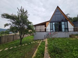 a house on a hill with a tree at Villa ZM garden in Quba