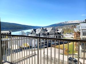 a view from a balcony of a house at Dählie Åre Torg Apartments in Åre