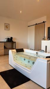 a room with a jacuzzi tub in a room at Studio Cocon & Bulle in La Côte-Saint-André