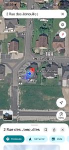 a map of a street with a red circle on it at Chez Nadia in Leutenheim