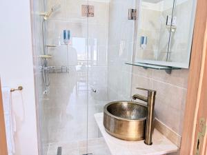 a bathroom with a sink and a shower at Riad Marrakech, oasis apartment in Marrakesh +31 photos