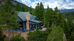 an aerial view of a house in the woods at 83 Ridge Road in Durango