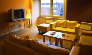 TV a/nebo společenská místnost v ubytování Ambassador Suites Antwerp