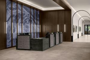 an office lobby with a row of desks at Element by Marriott Boise Downtown in Boise