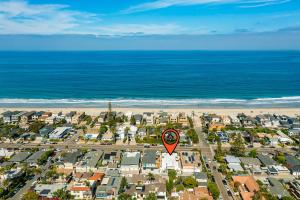 an aerial view of a city with a beach at Del Mar Studio - Walk to Beach in San Diego