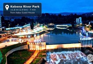 a view of kiev river park at night at Keba Guest House - Addis Ababa in Addis Ababa