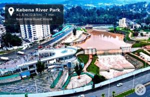 a rendering of a water park in a city at Keba Guest House - Addis Ababa in Addis Ababa