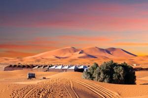 a desert with a building in the middle of it at Bhbs accommodatie Maroc2 in Tazzarine