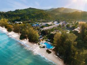 an aerial view of a resort on the beach at Khaolak Emerald Beach Resort and Spa in Khao Lak