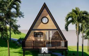 a rendering of a tiny house with a window at Vang Vieng KT Resort in Vang Vieng +4 photos
