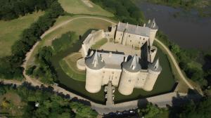 an aerial view of a castle on a island at Au coeur du golfe in Sarzeau