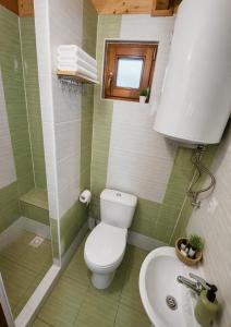 a bathroom with a toilet and a sink at Chata Huta in Muránska Huta